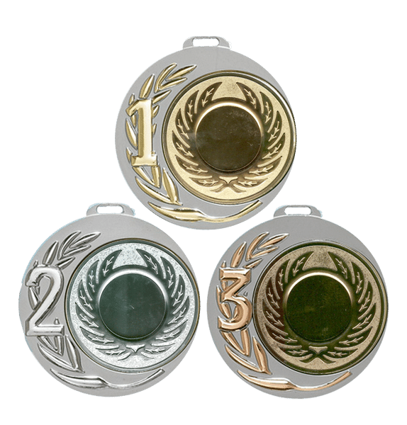 Medalj Topp,1,2,3 - 70mm