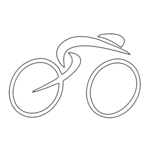En tecknad cyklist på cykel