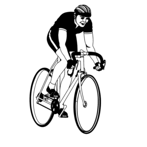 Motiv av en realistisk cyklist på cykel