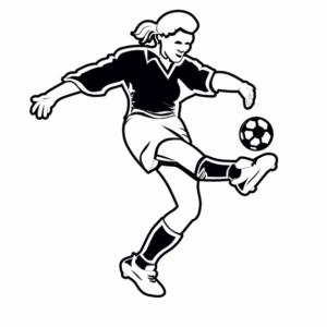 Motiv av en Kvinnlig fotbollsspelare